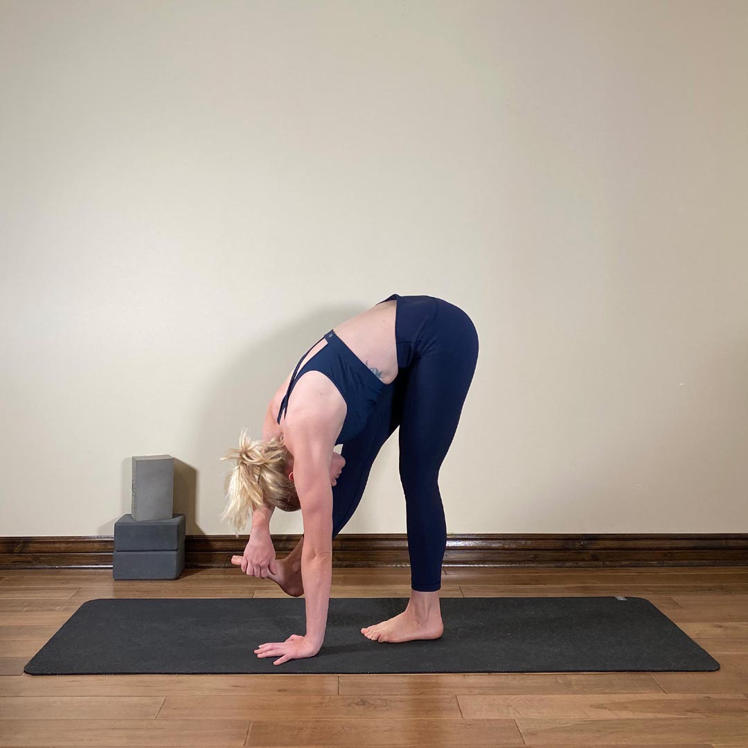 Extended One Hand To Foot Intense Stretch Pose 2, Utthita Eka Hasta Pada Uttanasana