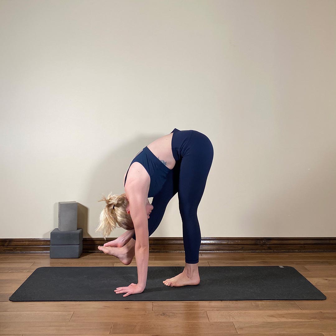 Extended One Hand To foot Intense Stretch 1, Utthita Eka Hasta Pada Uttanasana 1