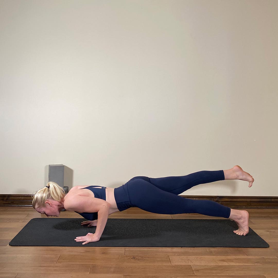 Eka Pada Chaturanga Dandasana