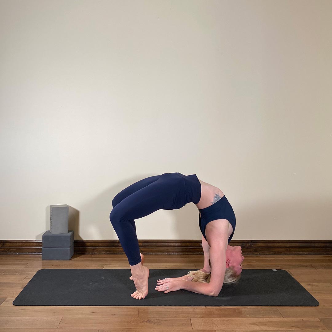 Tip Toe Bound Wheel Pose, Prapada Chakra Bhandasana